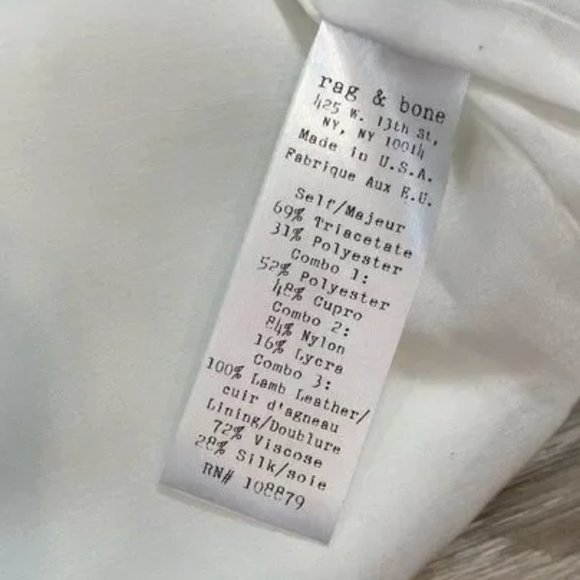 [EUC] RAG & BONE Silk Top with Leather Detail - Picture 3 of 3